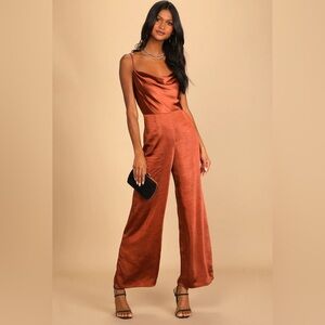 Satin Copper Jumpsuit